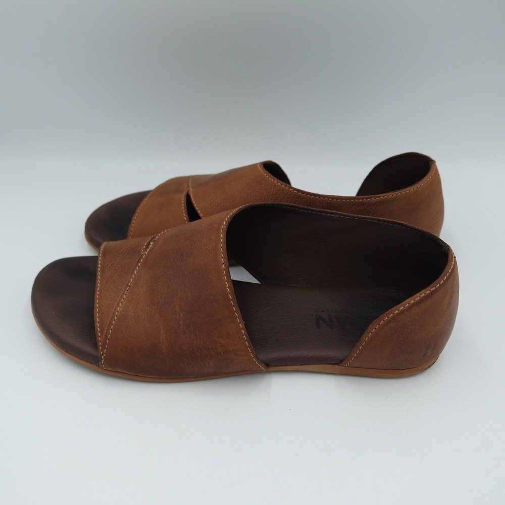 Roan by Bed Stu Irie Women's 100% Leather Brown d'Orsay Slide Sandals Size 8